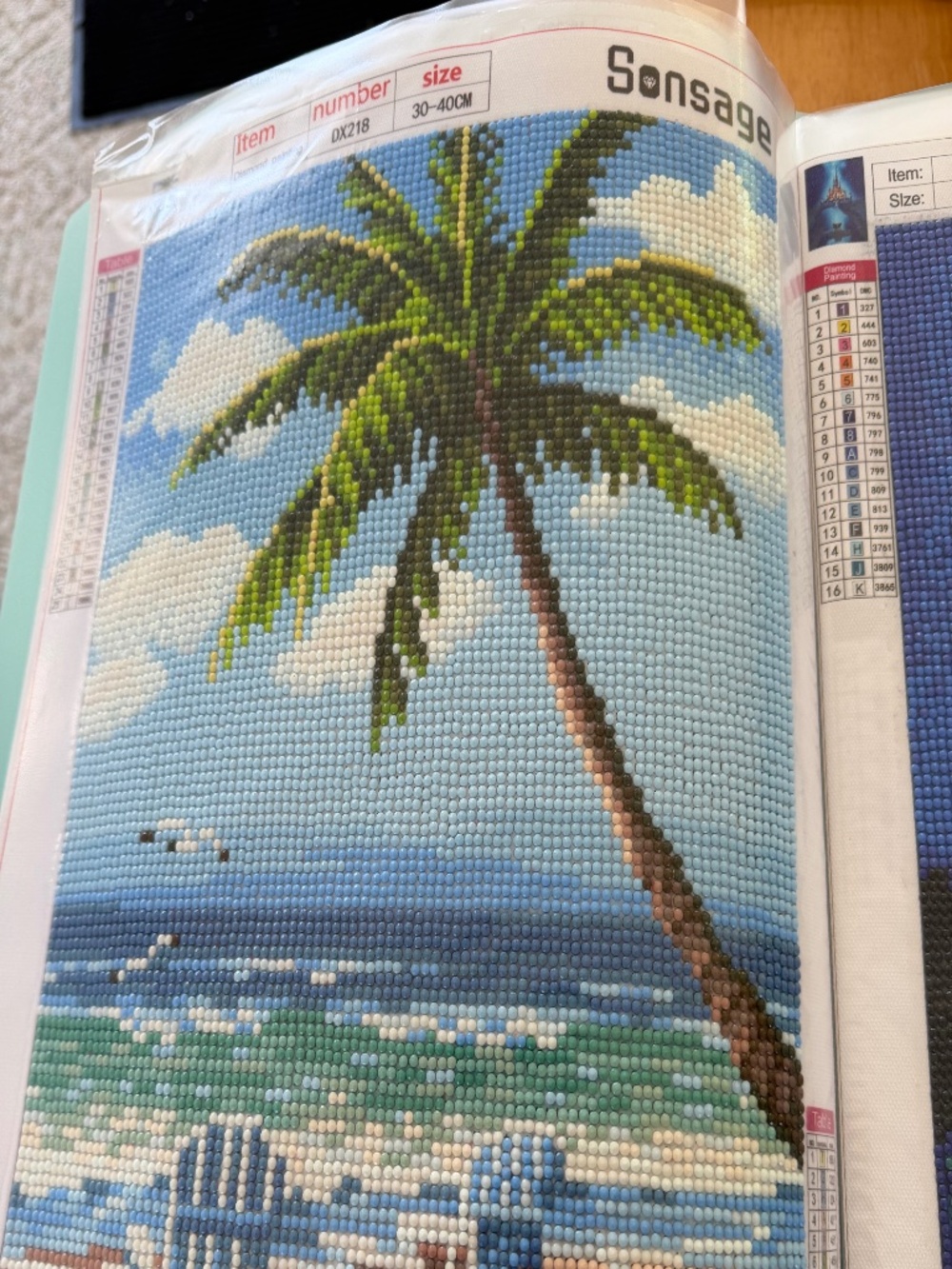 Completed Diamond art picture Sandy Beach